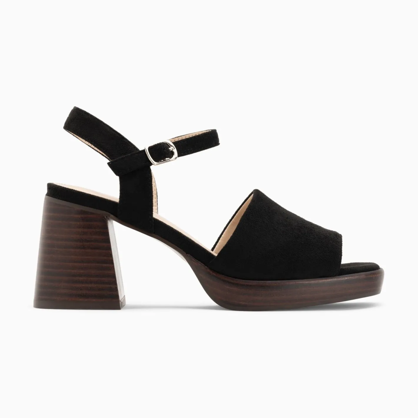 Vanessa Wu Sandales Tyrah Noires A Plateforme Et Talon Bois