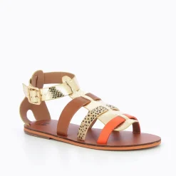 Vanessa Wu Spartiates Laurine Or Et Camel A Bride Orange Hot
