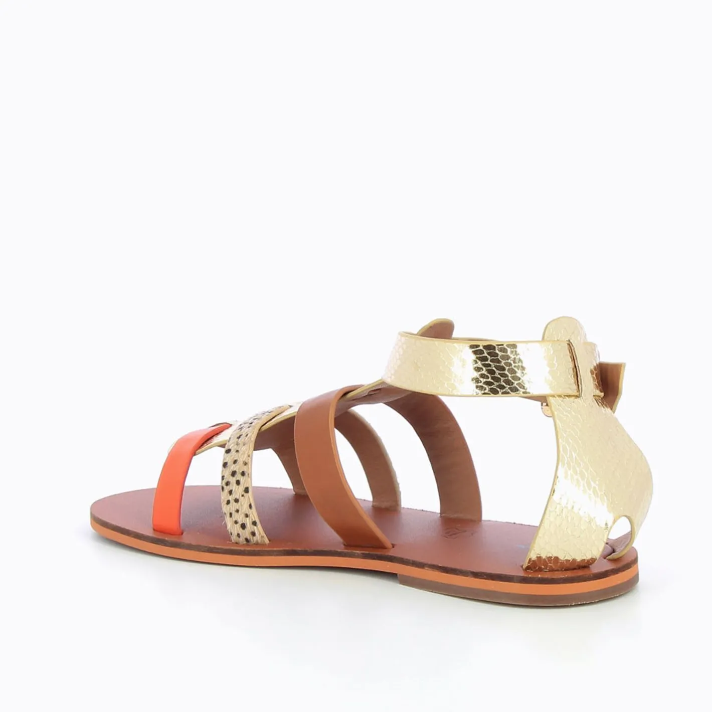 Vanessa Wu Spartiates Laurine Or Et Camel A Bride Orange Hot