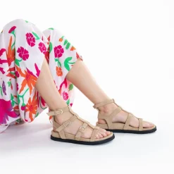 Vanessa Wu Spartiates Ultra Legeres Ginny En Suedine Beige Sale