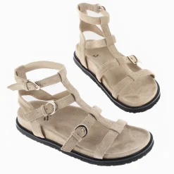 Vanessa Wu Spartiates Ultra Legeres Ginny En Suedine Beige Sale