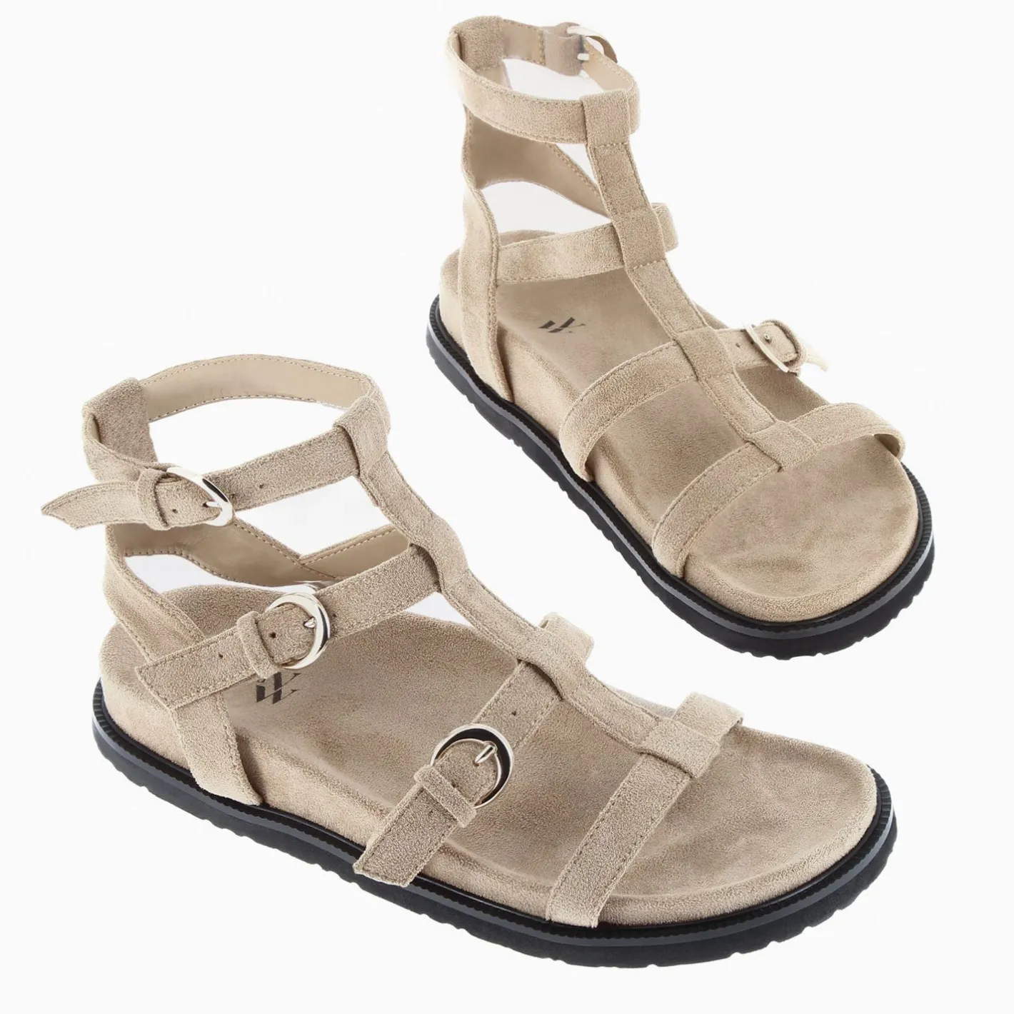Vanessa Wu Spartiates Ultra Legeres Ginny En Suedine Beige Sale